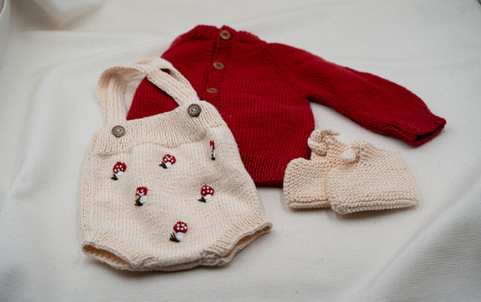 Strickromper & Strickjacke Set "Pilz"