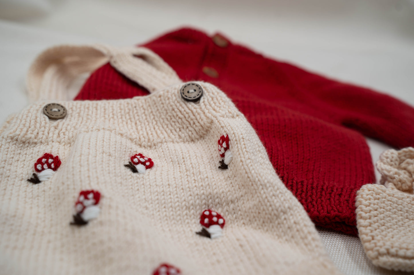 Strickromper & Strickjacke Set "Pilz"