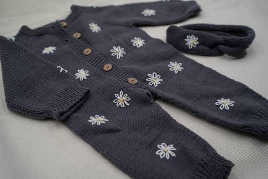 Premium Langarm Strickstrampler "Camille"